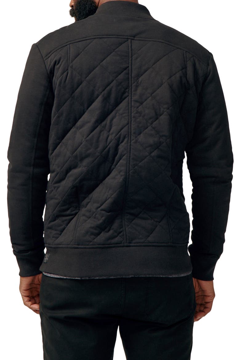 Mayfair Quilted Bomber Jacket, Alternate, color, BLACK