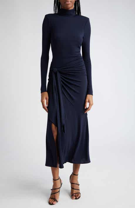 Cinq à Sept Johnson Side Ruched Long Sleeve Jersey Dress