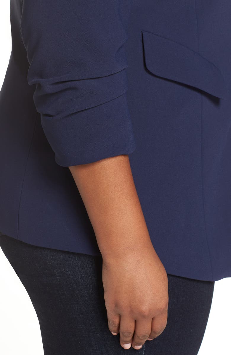 Sejour Gathered Sleeve Blazer, Alternate, color, Navy Peacoat