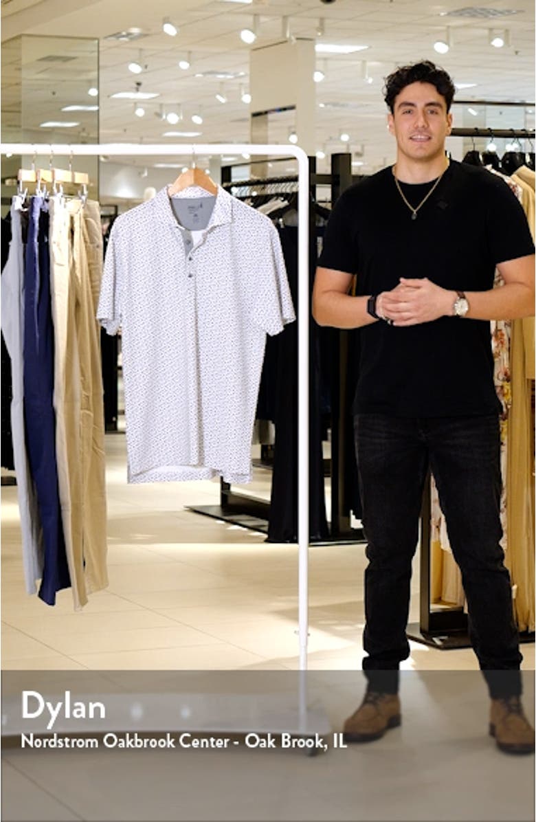 Kailua Palm Tree Print Piqué Performance Golf Polo, sales video thumbnail