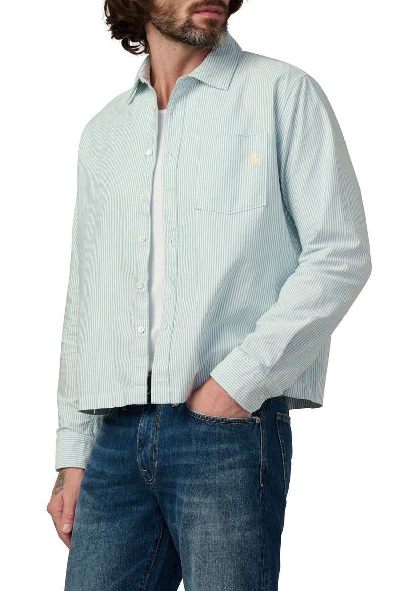 The Keanu Stripe Button-Up Shirt, Alternate, color, MALLARD GREEN