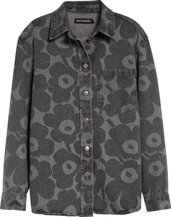 Marimekko Maridenim Vaihe Unikko Denim Shirt | Nordstrom