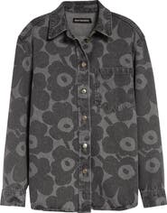 マリメッコ　Maridenim Vaihe Unikko シャツ　34 Marimekko Maridenim Vaihe Unikko Denim Shirt Anthropologie
