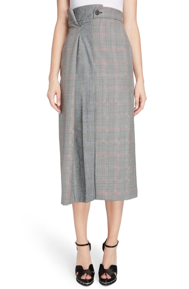 McQueen Alexander McQueen Prince of Wales Check Midi Skirt, Main, color,