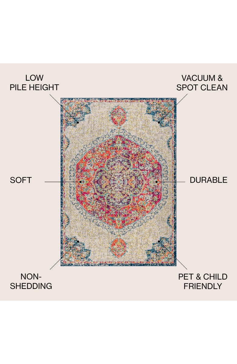 JONATHAN Y Bohemian FLAIR Boho Vintage Medallion Area Rug, Alternate, color, Cream/Orange