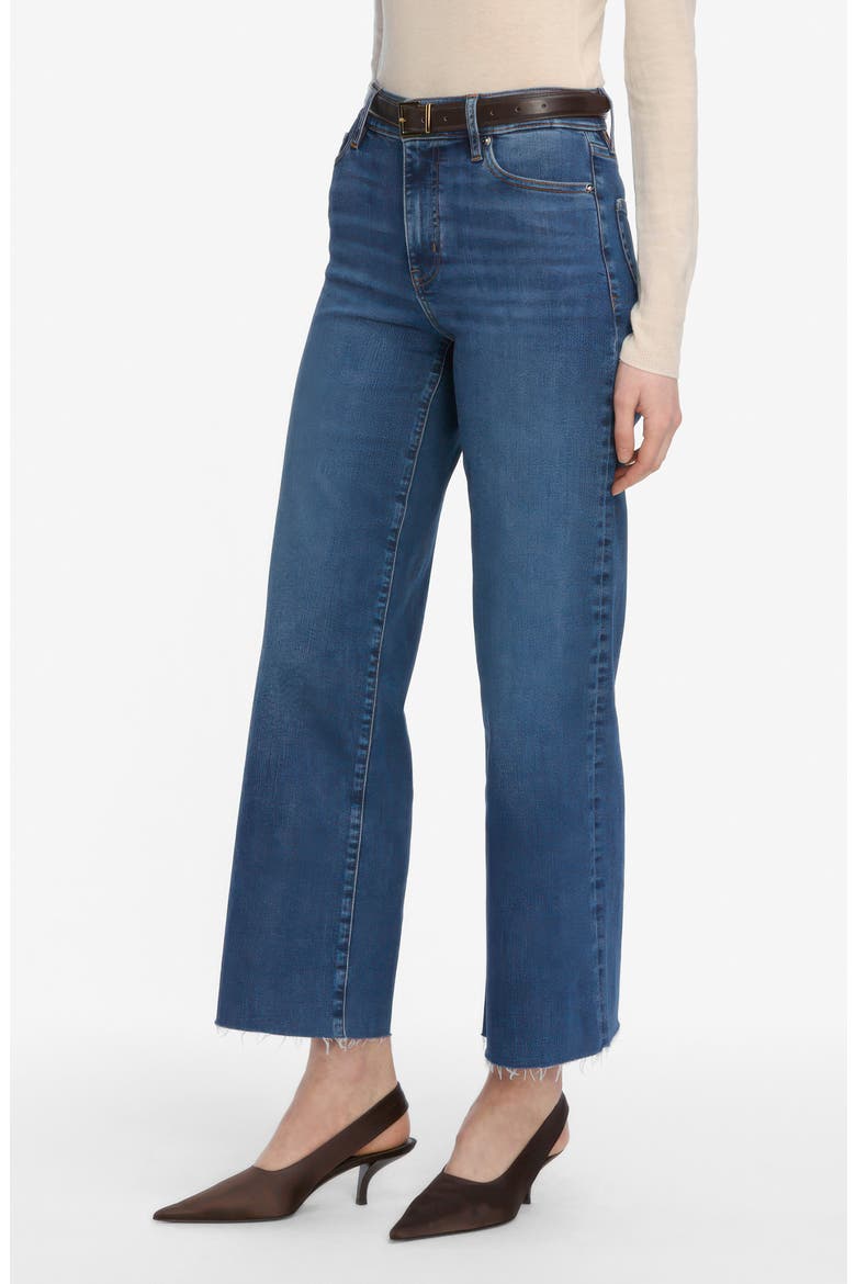 Le Slim Palazzo Raw Hem High Waist Crop Wide Leg Jeans, Alternate, color, ELIXIR RAW AFTER