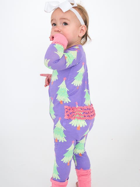 Baby Girls SoftSnooze Convertible Ruffle One Piece Pajama
