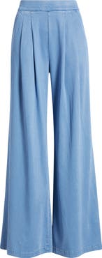Hue Wide Leg Pull-On Denim Pants