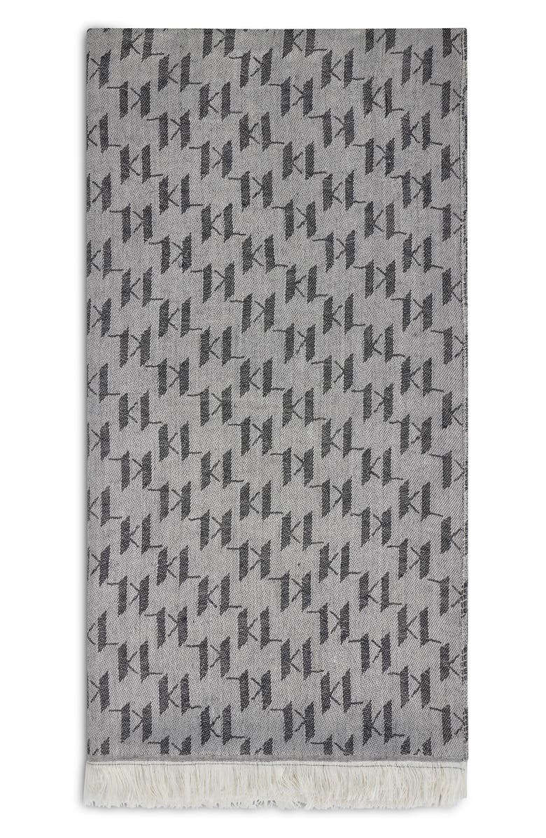 KARL LAGERFELD PARIS Logo Pashmina, Alternate, color, Black