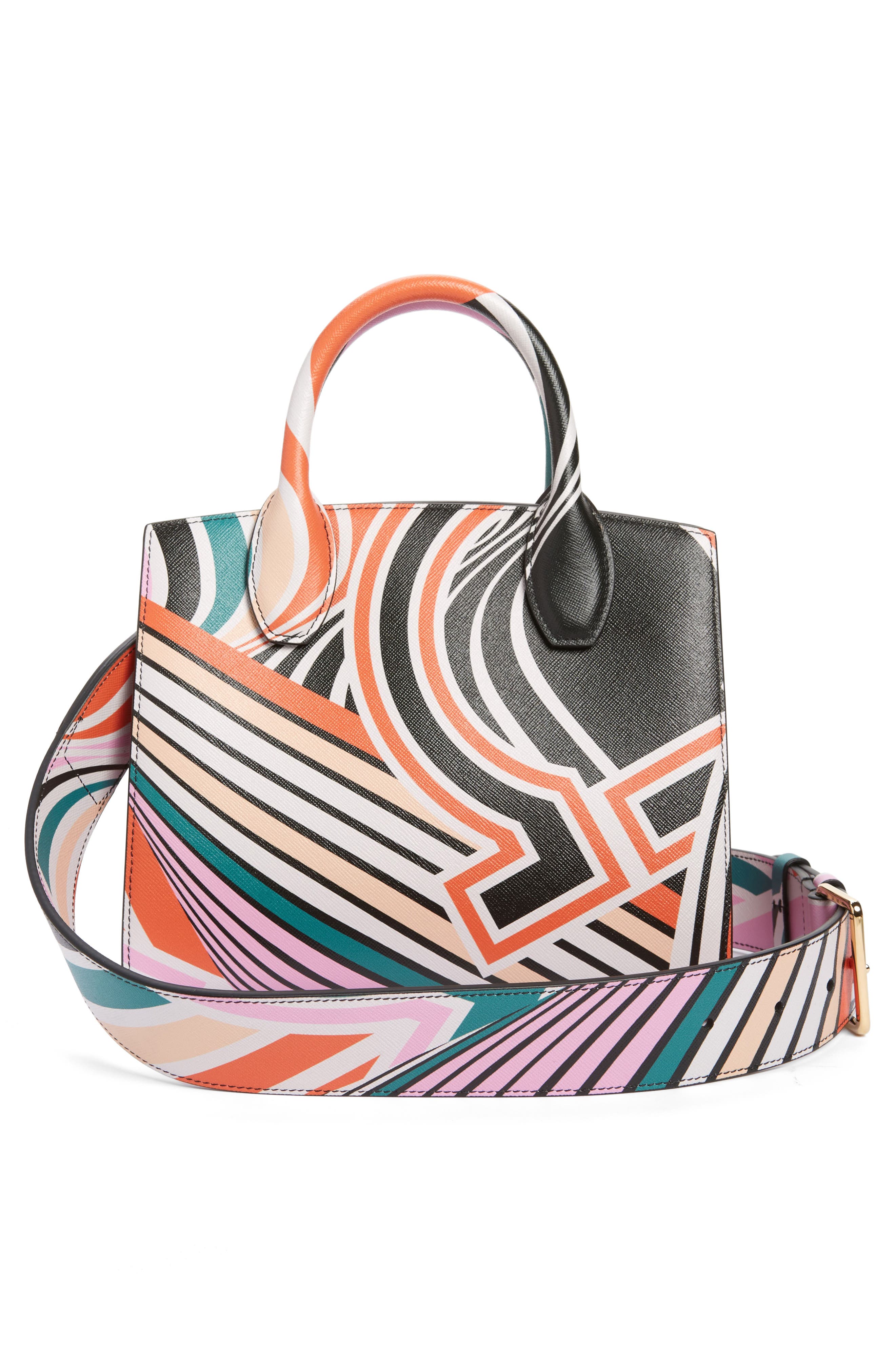 FERRAGAMO The Studio Box Gancio Print Leather Handbag, Alternate, color, 