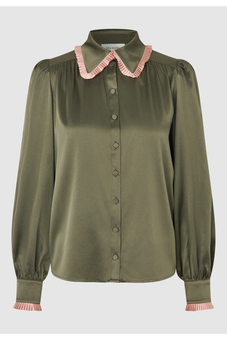 Umadea Silk Balloon Sleeve Blouse, Alternate, color, Camouflage