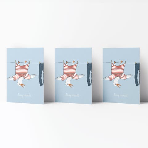 Thank You Greeting Card Pack (3ct) "Many Thanks Seagull"