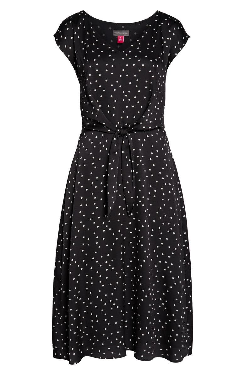 Vince Camuto Polka Dot Midi Dress, Alternate, color, 