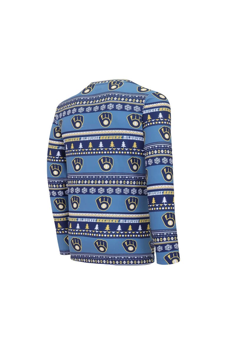 Men's Concepts Sport Navy Milwaukee Brewers Knit Ugly Sweater Long Sleeve Top & Pants Set, Alternate, color, Navy