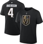 FANATICS Men's Fanatics Rasmus Andersson Black Vegas Golden Knights Authentic Stack Name & Number T-Shirt
