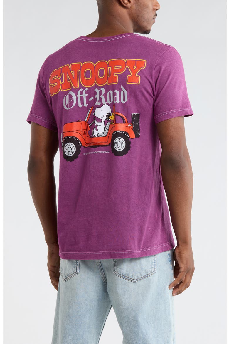 Peanuts® Snoopy Off Road Cotton Graphic T-Shirt, Alternate, color, BURGUNDY