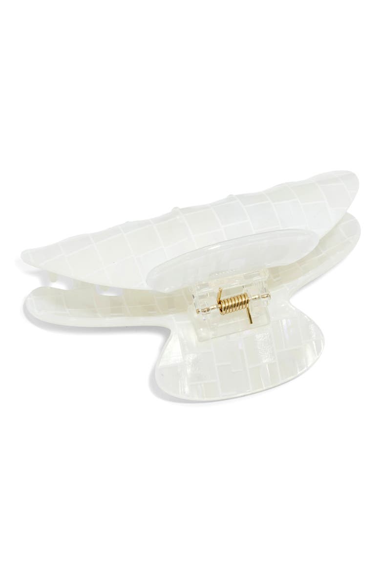 Tiled Pearl Claw Clip, Alternate, color, IVORY