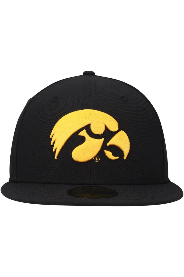 Men's New Era Black Iowa Hawkeyes Logo Basic 59FIFTY Fitted Hat, Alternate, color, Black