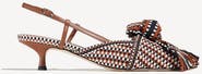 Amambaih Ula Knot-Detail Pointed-Toe Kitten Slingback Pumps