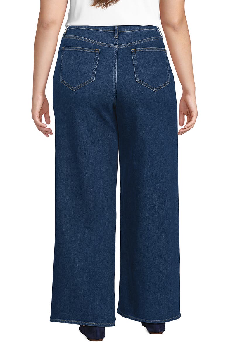 Lands' End Recover Denim High Rise Extra Wide Leg Jeans, Alternate, color, Crawford Wash