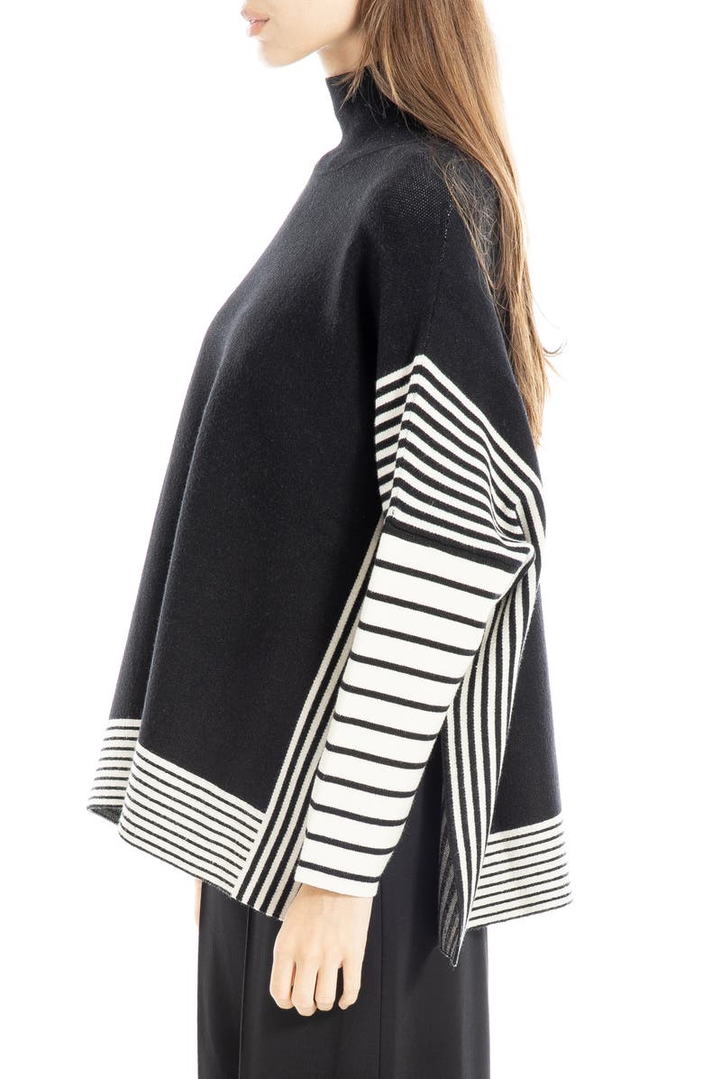 MAX STUDIO Mock Neck Sweater, Alternate, color, Black/ Off White