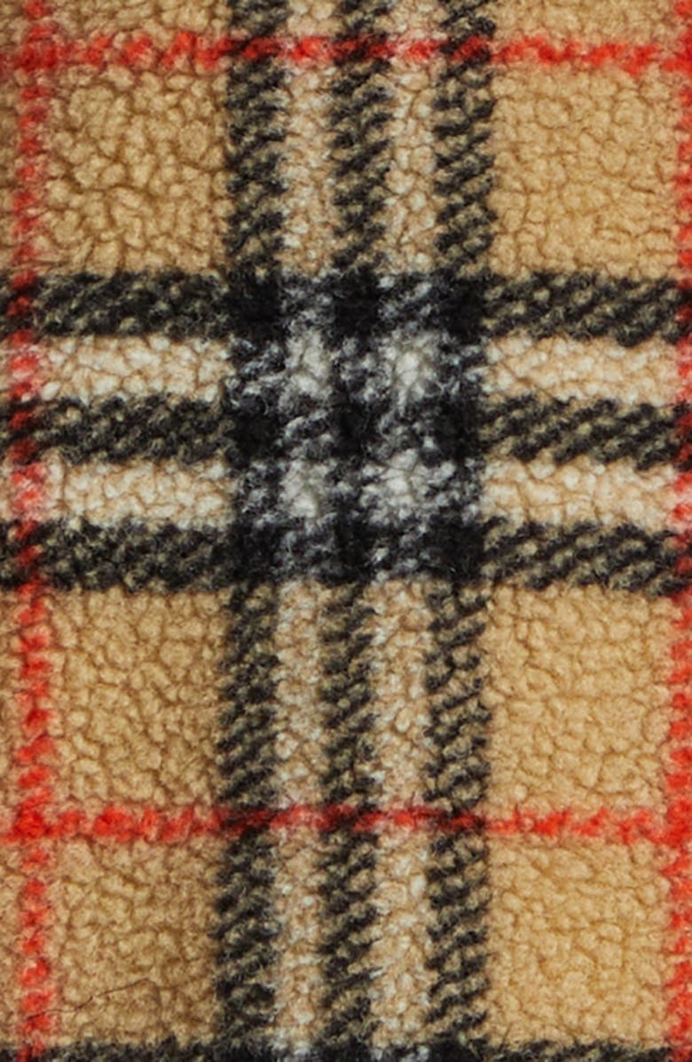 Burberry Fiona Check Fleece Crop Jacket, Alternate, color, Sand Ip Check