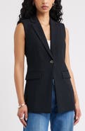 Open Edit The Curator Belt Detail Longline Vest