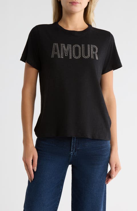 Amour Grommet Cotton T-Shirt
