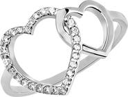 LANA Interlocking Diamond Heart 14K Gold Ring