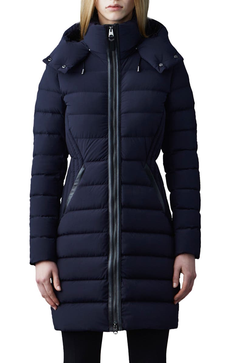 Mackage Farren Water Repellent Down Coat, Main, color, Navy