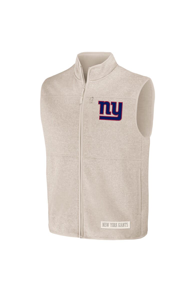 Men's NFL x Darius Rucker Collection by Fanatics  Oatmeal New York Giants Full-Zip Sweater Vest, Alternate, color, Oatmeal