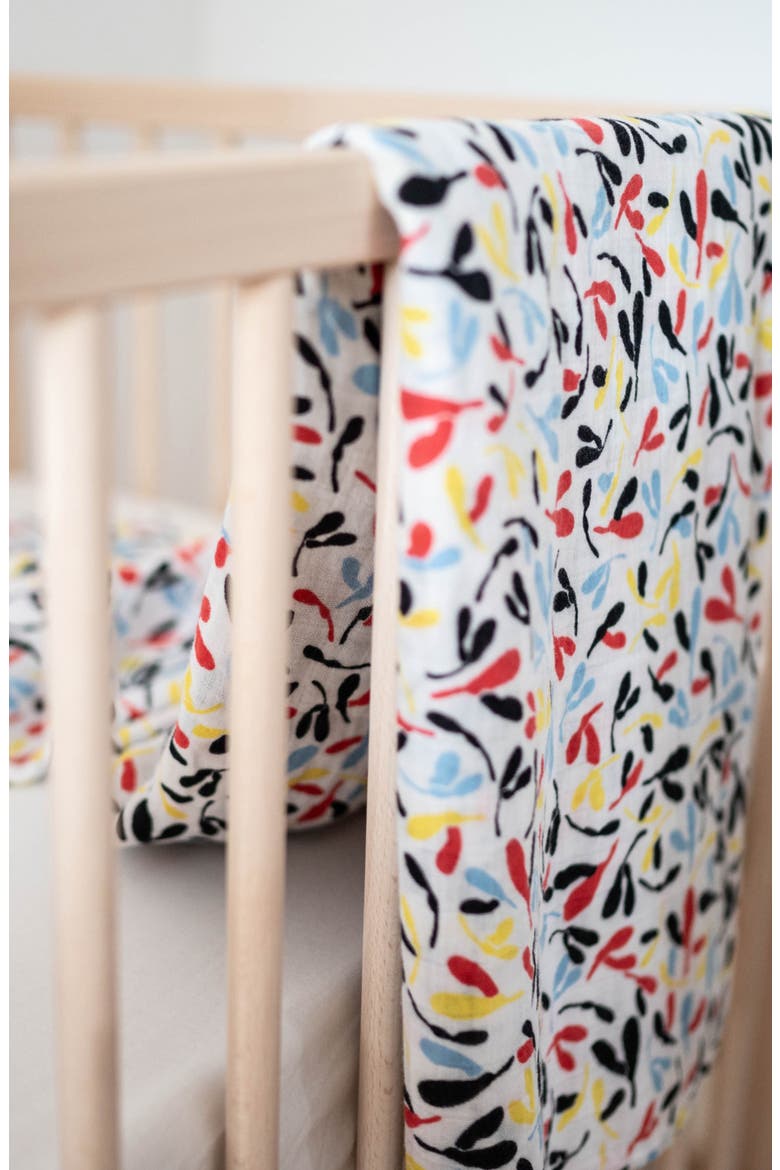 XL Sycamore Sensory Organic Cotton Muslin Blanket, Alternate, color, SYCAMORE PRINT