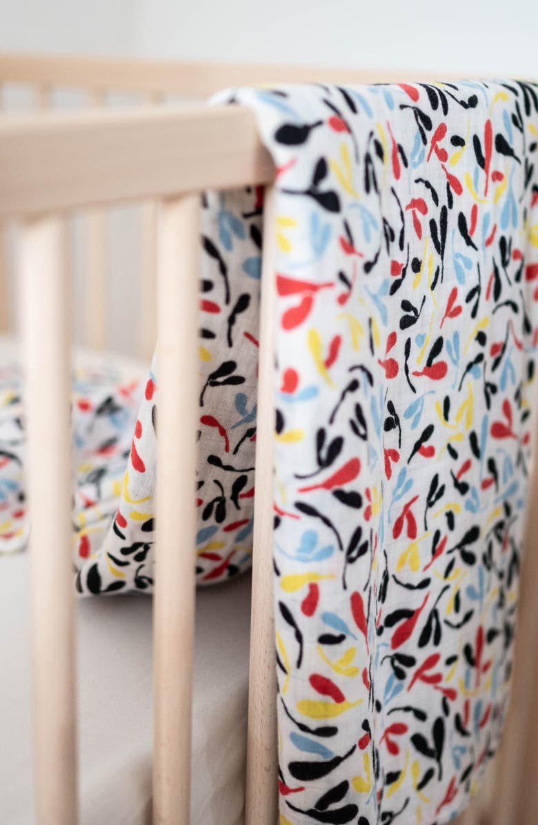 ETTA LOVES XL Sycamore Sensory Organic Cotton Muslin Blanket, Alternate, color, Sycamore Print