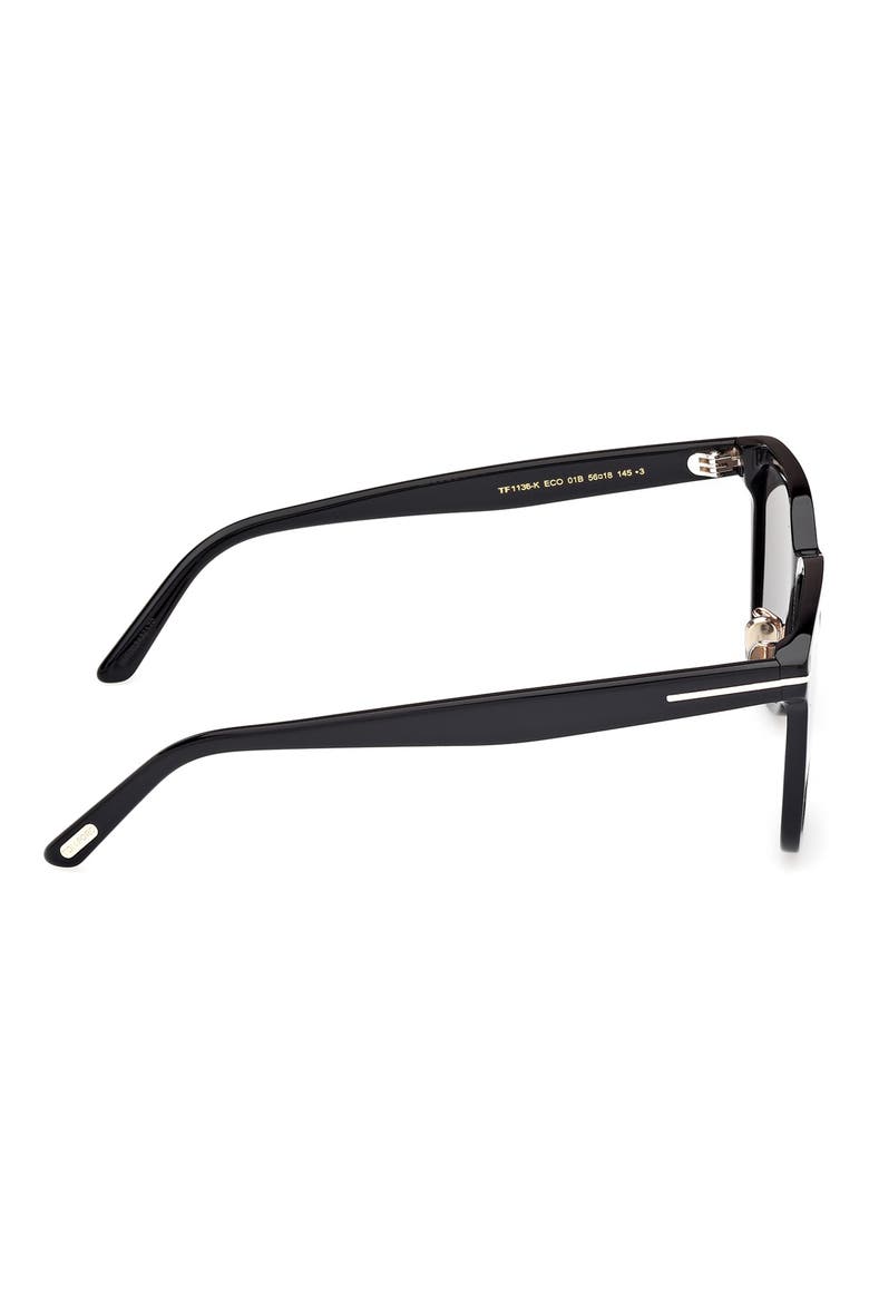 56mm Square Sunglasses, Alternate, color, SHINY BLACK / GRADIENT SMOKE
