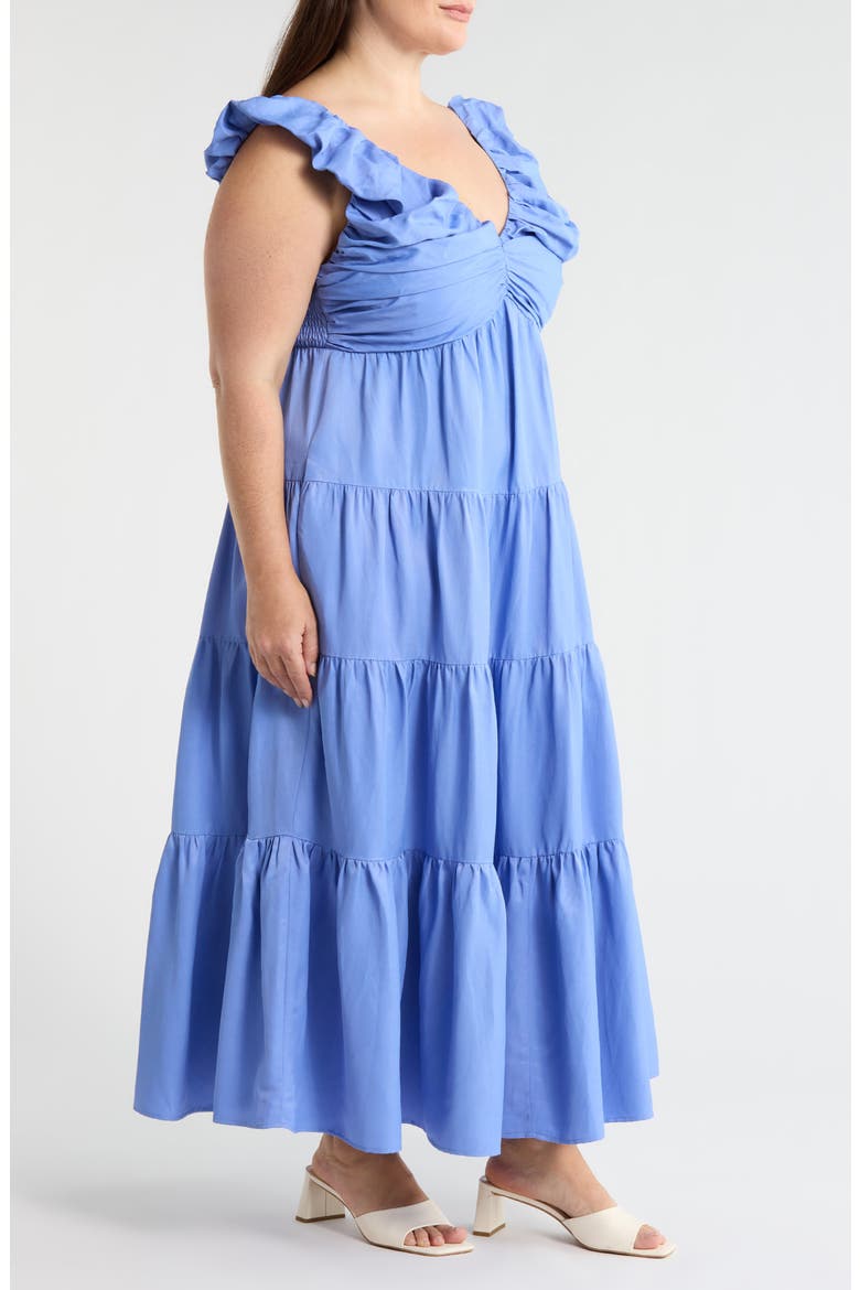 Ruffle Maxi Dress, Alternate, color, BLUE PERSIA