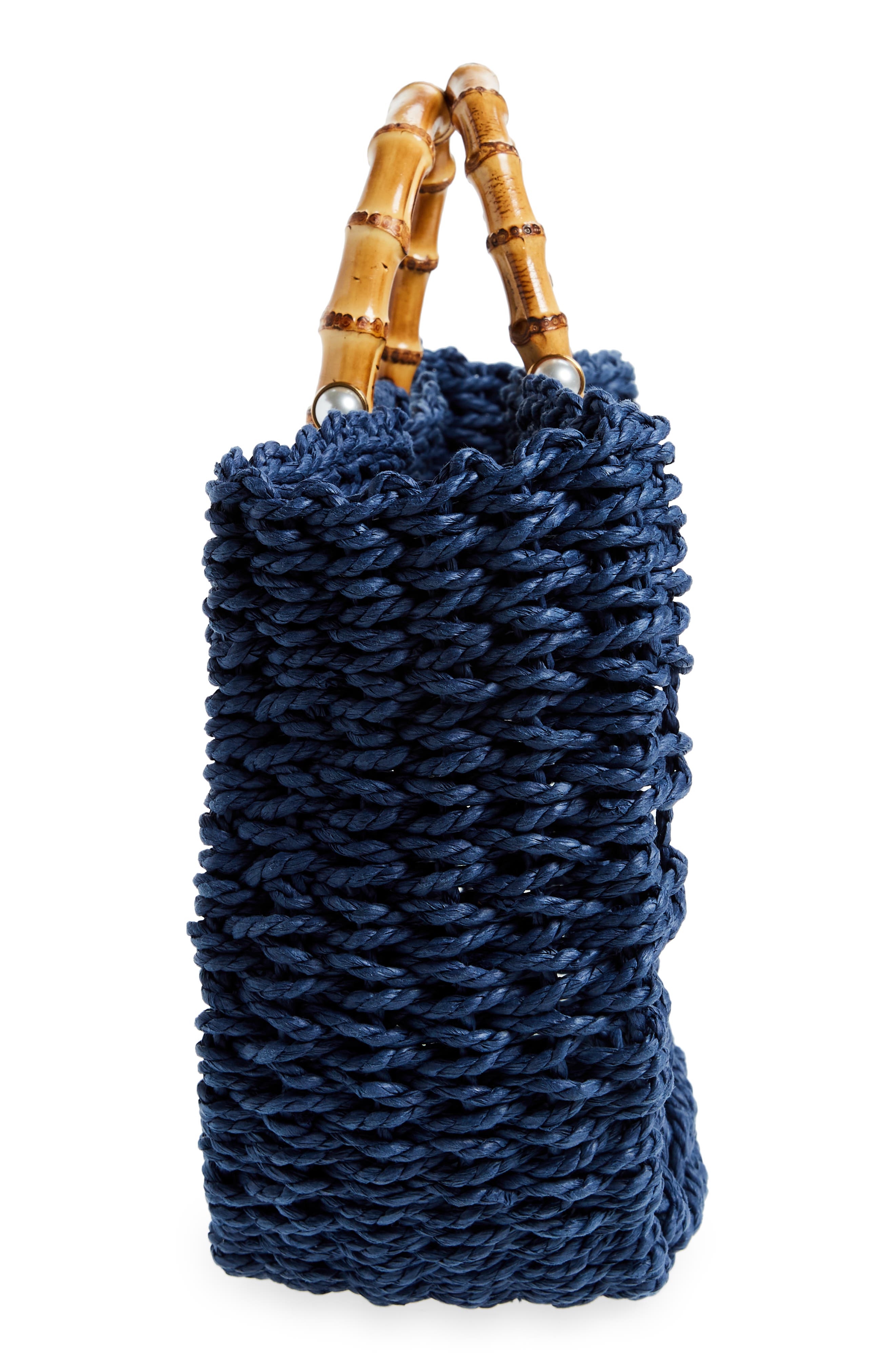 Straw Tote, Alternate, color, NAVY