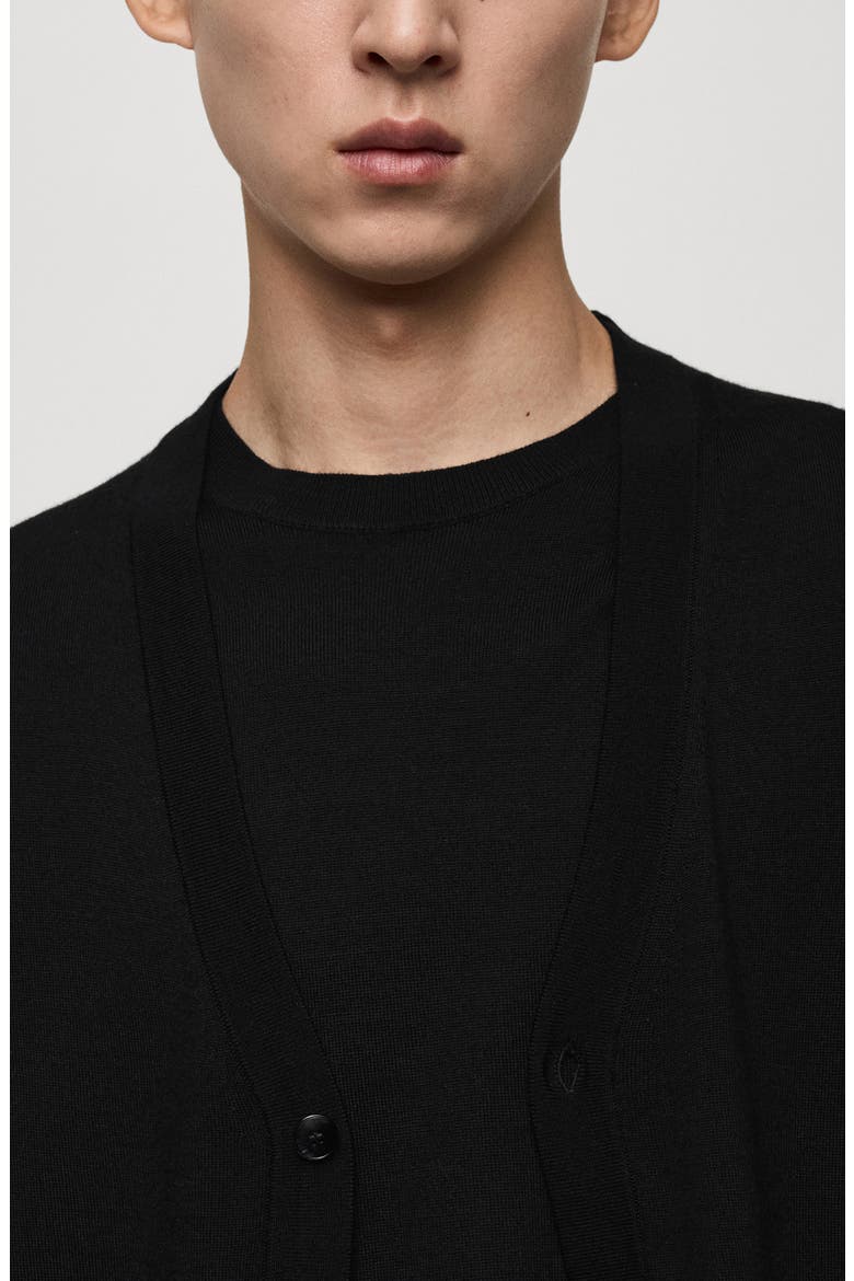 Merino Wool Polo Sweater, Alternate, color, BLACK