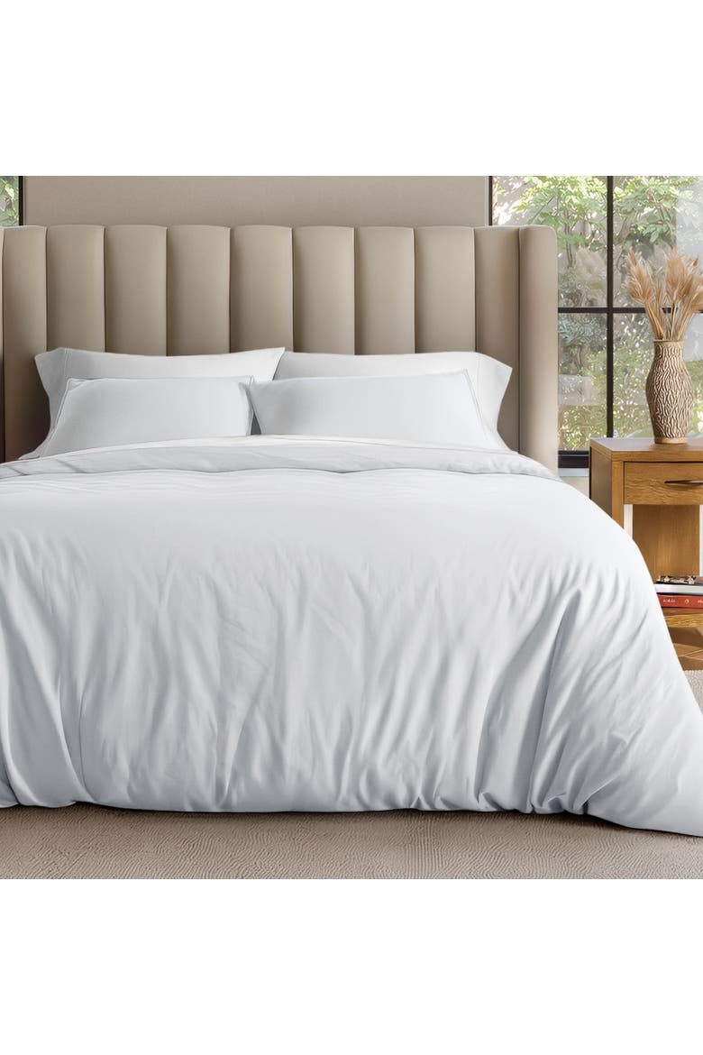 Organic Cotton Jersey Duvet Cover & Pillowsham Set, Alternate, color, White