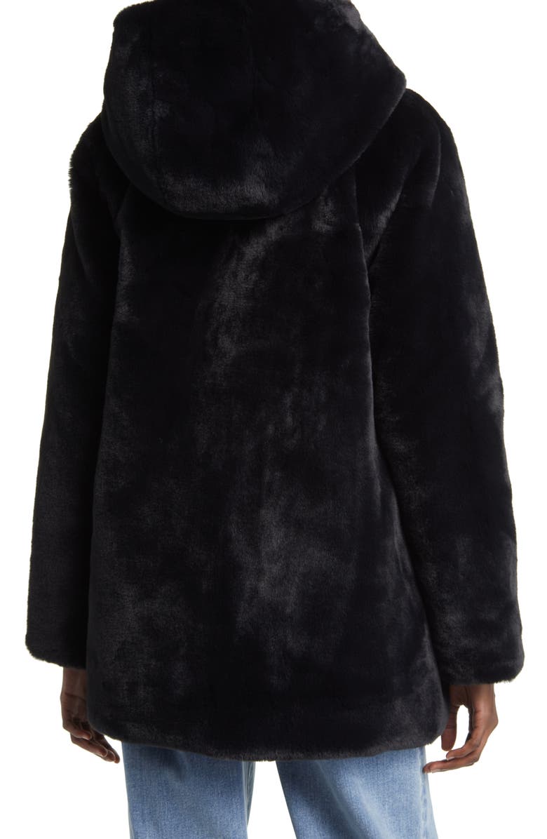 Save The Duck Bridget Reversible Faux Fur Hooded Jacket, Alternate, color, 