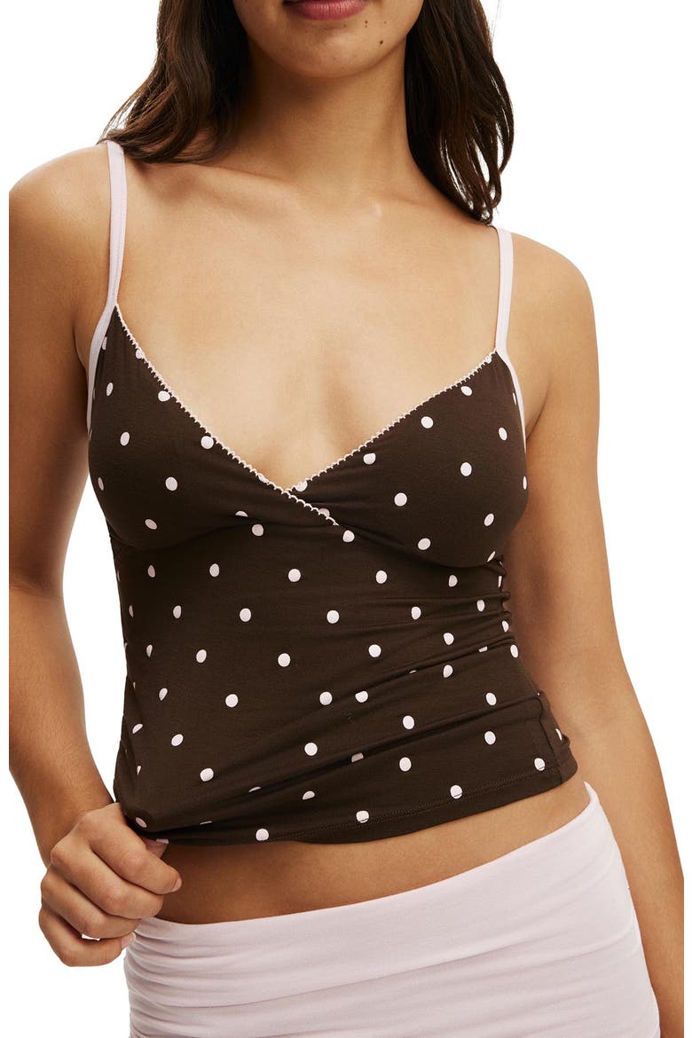 Women's Airy Soft Triangle Cami, Alternate, color, Smooth Kristy Polkadot