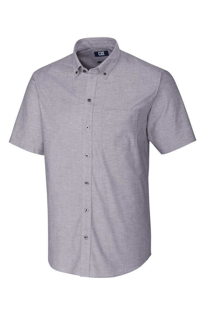 Cutter & Buck Tailor Regular Fit Oxford Sport Shirt, Alternate, color, Charcoal