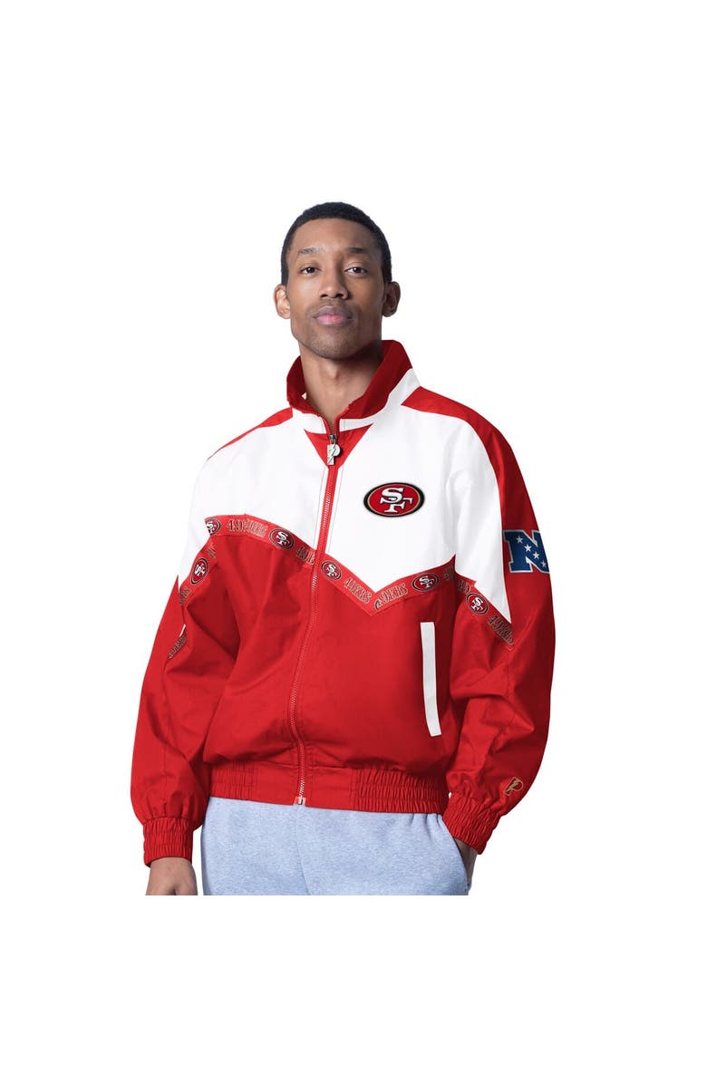 Pro Player Men's Pro Player White/Scarlet San Francisco 49ers Tape II Lightweight Full-Zip Jacket, Main, color, White
