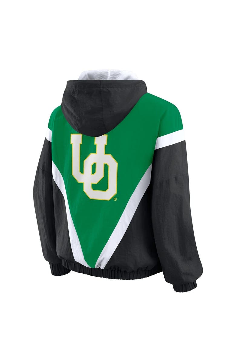 WEAR by Erin Andrews Women
s WEAR by Erin Andrews Green/Black Oregon Ducks Colorblock Full-Zip Hoodie Windbreaker Jacket, Alternate, color, Green