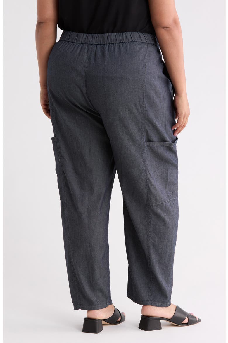Organic Cotton Ankle Lantern Leg Cargo Pants, Alternate, color, DENIM