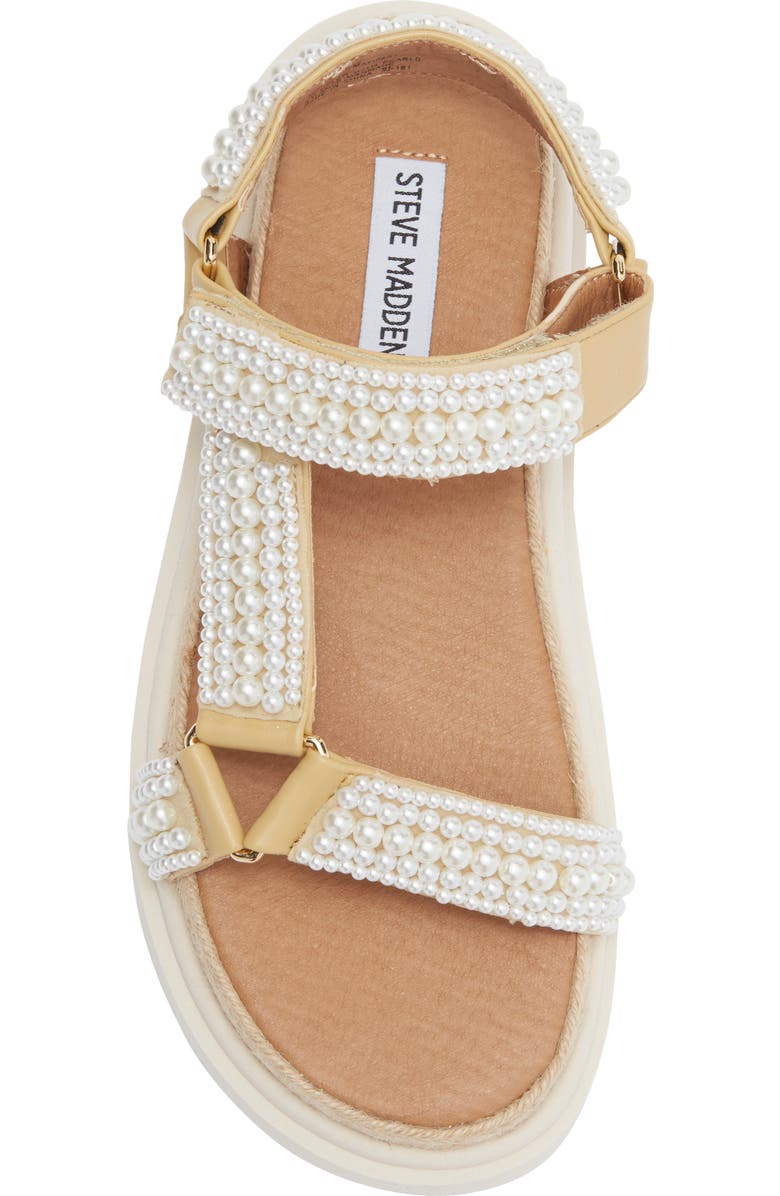 Steve Madden Matina Faux Pearl Bead Platform Sandal, Alternate, color, Pearl