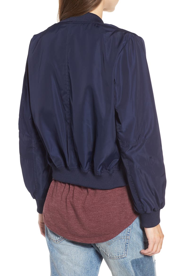 BB Dakota Cayleigh Bomber Jacket, Alternate, color, NAVY