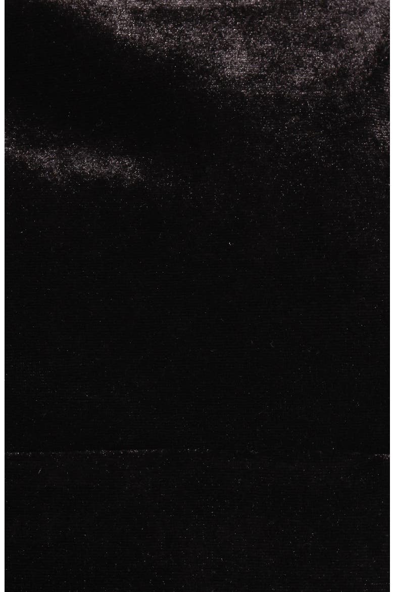 Quinnie Puff Sleeve Velvet Midi Dress, Alternate, color, BLACK