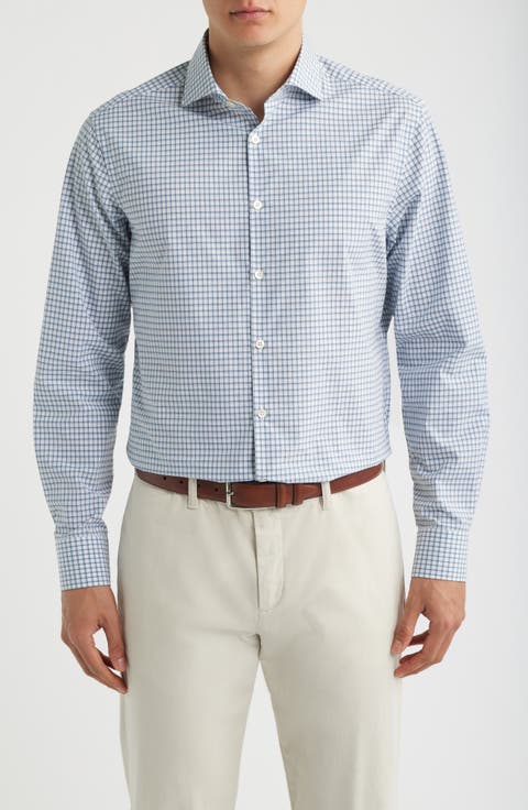 Regular Fit Windowpane Cotton Button-Up Shirt