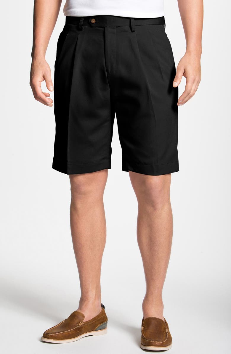Cutter & Buck Double Pleated Microfiber Twill Shorts, Main, color, 