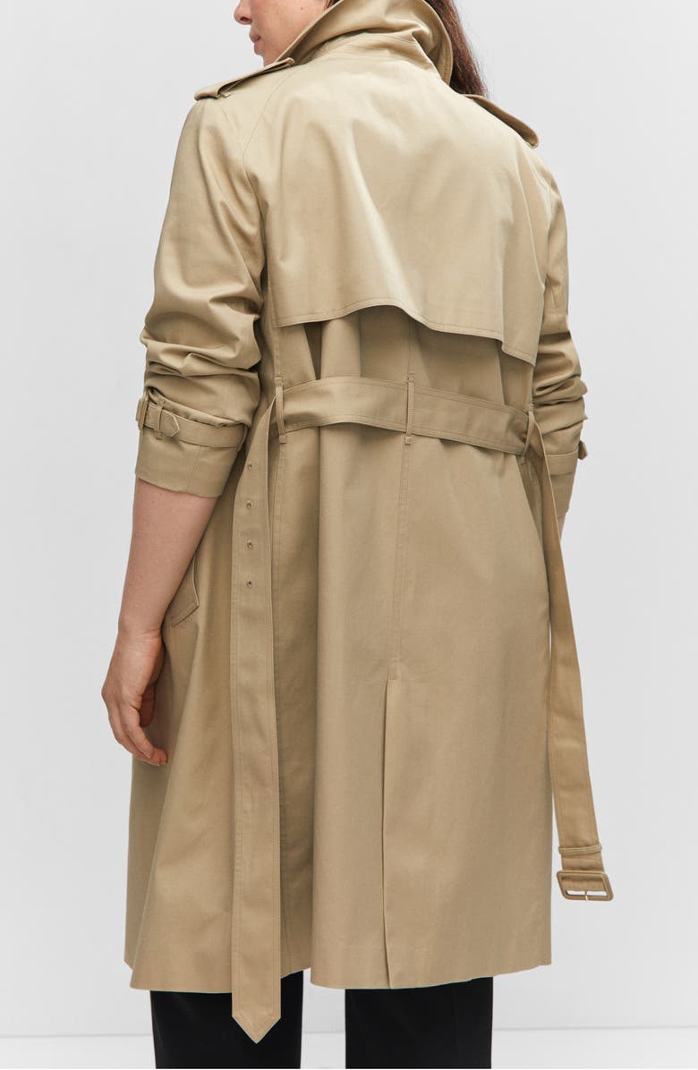 MANGO Classic Double Breasted Water Repellent Cotton Trench Coat, Alternate, color, 